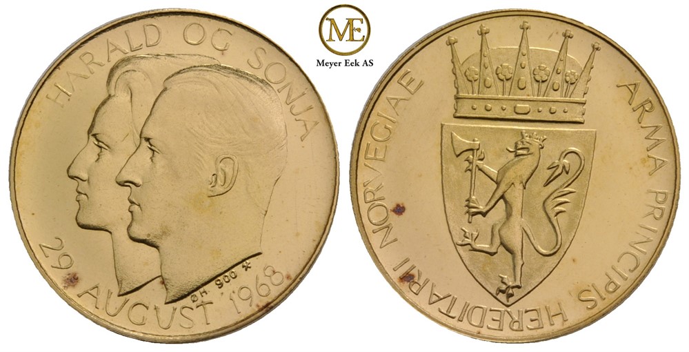Harald og Sonja medalje i gull 1968. Kv.0