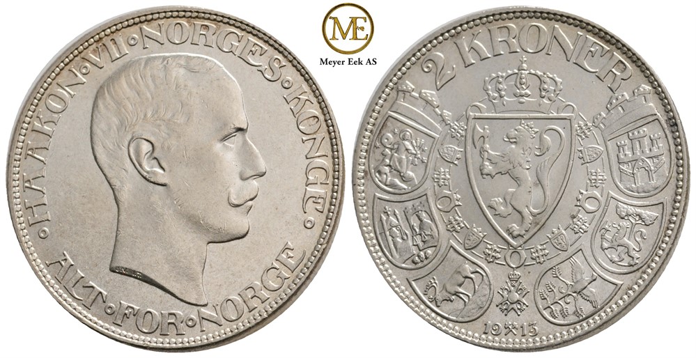 2 kroner 1913 Haakon VII. Kv.0