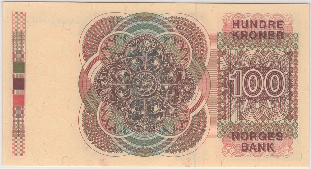 100 kroner 1977 HG. Erstatningsseddel. 66 EPQ. Kv.0