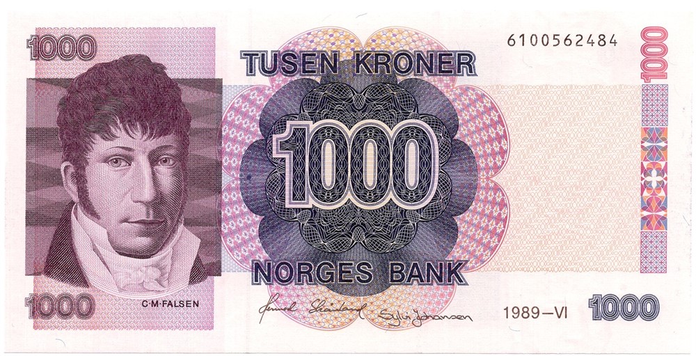 1000 kroner 1989 Kv.0