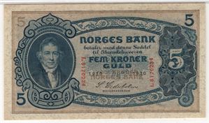5 kroner 1930 L. Kv.0