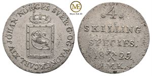 4 skilling 1825 Carl XIV Johan. Kv.01