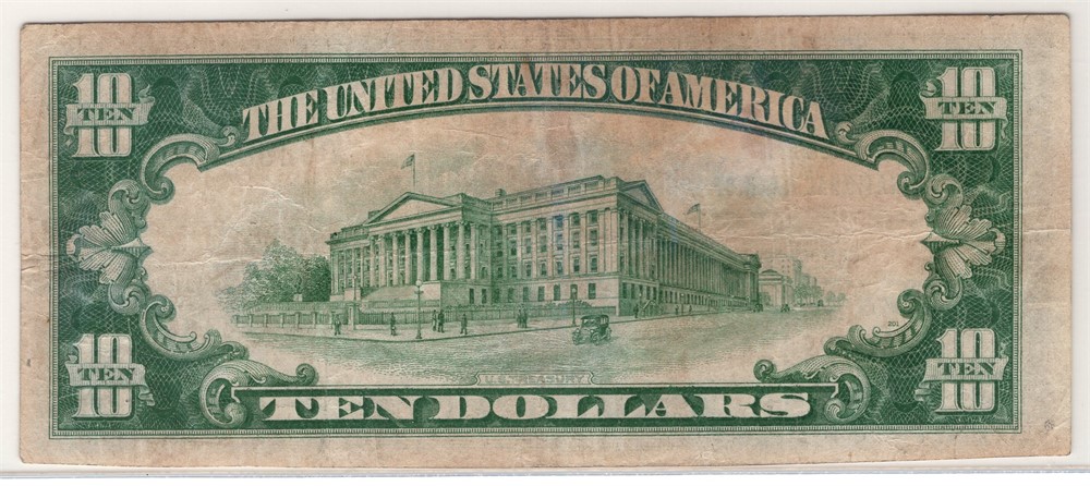10 dollar The first national bank of North Bergen. Kv.1-