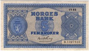 5 kroner 1948 D.1327816. 66 EPQ. Kv.0