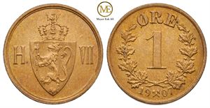 1 øre 1907 Haakon VII. Kv.0