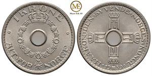 1 krone 1939 Haakon VII. Kv.0