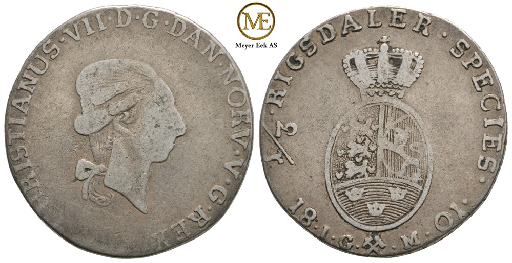1/3 Speciedaler 1801 Christian VII. Kv.1