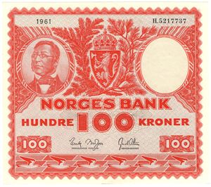 100 kroner 1961 H.5217737. Kv.01