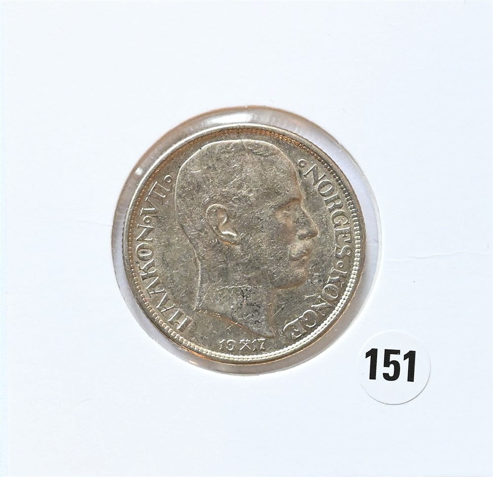 Norge 1 krone 1917 kv. 1+