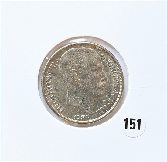 Norge 1 krone 1917 kv. 1+