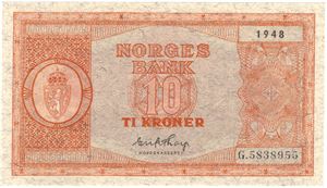 10 kroner 1948 G.5838955.Kv.0/01