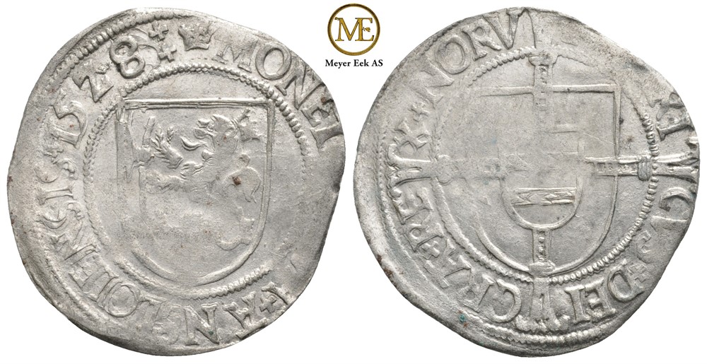 Skilling 1528 Frederik I (1524-1533) Kv.01