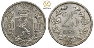 25 øre 1901 Oscar II. Kv.0