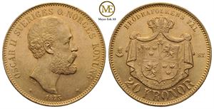 20 kronor 1875 Oscar II. Kv.0/01