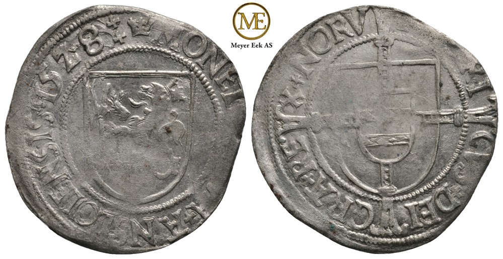Skilling 1528 Frederik I (1524-1533) Kv.01