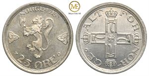 25 øre 1915 Haakon VII. Kv.0