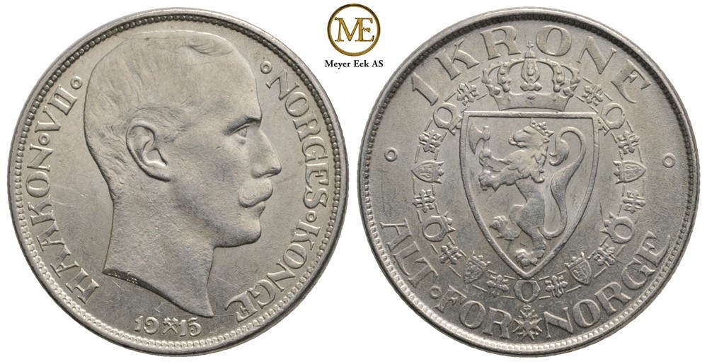 1 krone 1915 Haakon VII. Kv.0/01