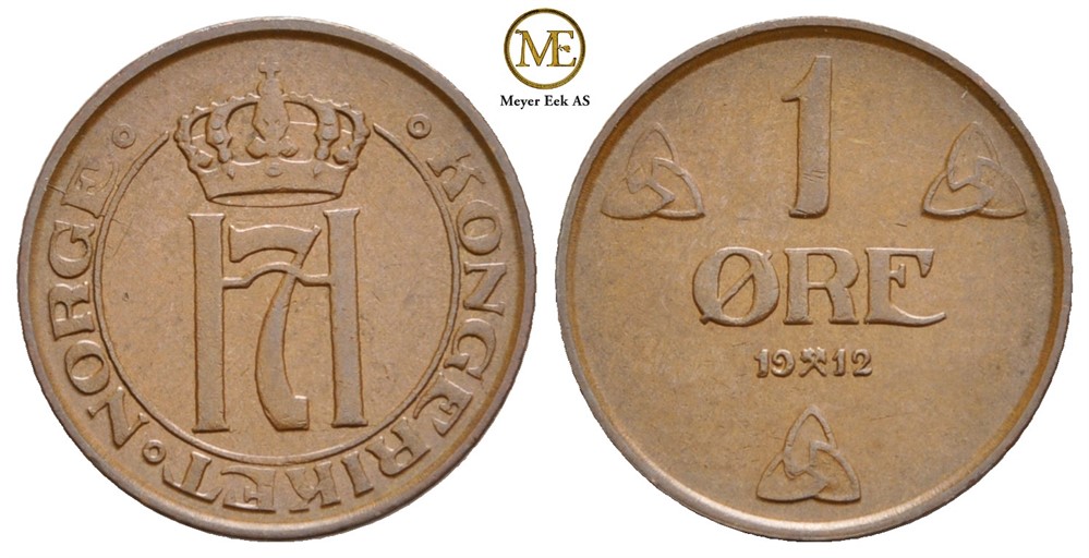 1 øre 1912 Haakon VII. Kv.01