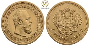 5 rubel 1889 Alexander III. Kv.01