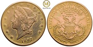 20 dollar 1897 S Liberty head. Kv.1+