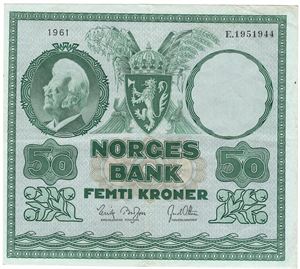 50 kroner 1961 E.1951944. Kv.1/1+