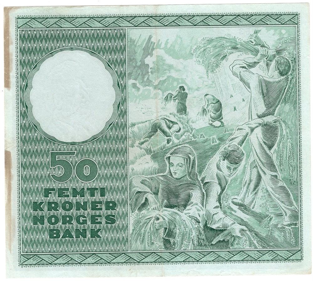 50 kroner 1963 Z.0220746. Erstatningsseddel. R-seddel. Kv.1+/01