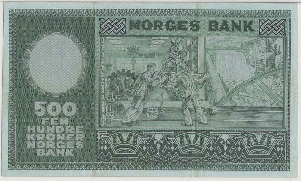 500 kroner 1976 G.2013444. Erstatningsseddel. Kv.1+