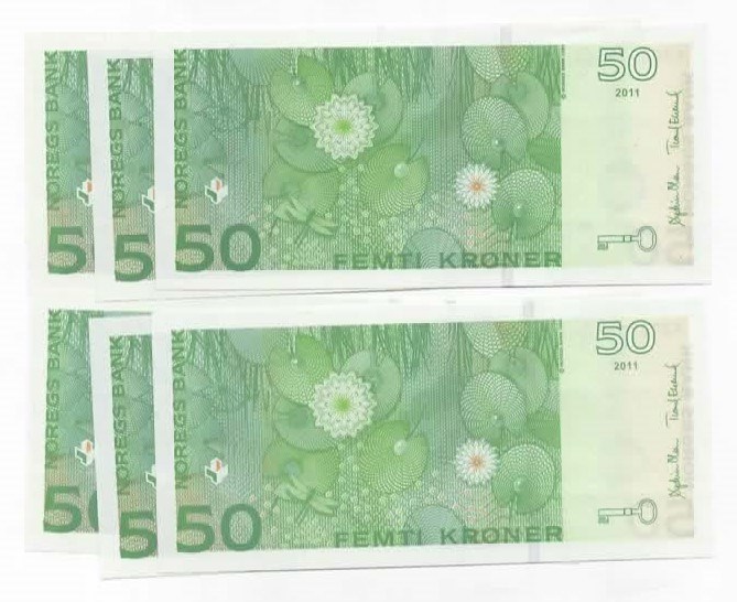 Norge 50 kroner 2011 B,D,F,I,J,K kv. 0