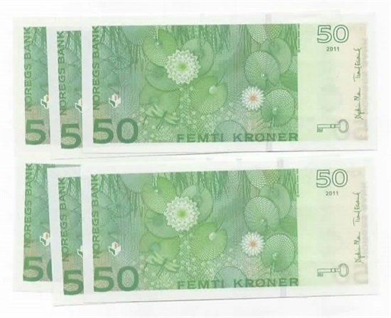 Norge 50 kroner 2011 B,D,F,I,J,K kv. 0