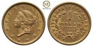 1 dollar 1853 Liberty head. Kv.01