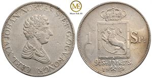 Speciedaler 1829 Carl XIV Johan. Kv.1+