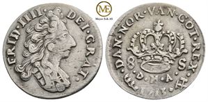 8 skilling 1713 Frederik IV. Kv.1+
