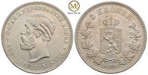 2 kroner 1902 Oscar II. Kv.0/01