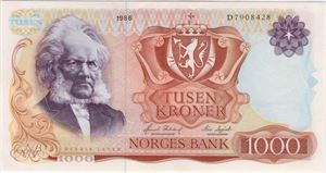 1000 kroner 1986 D.7908428. 65 EPQ. Kv.0