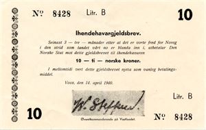 W. Steffens 10 kroner litra B