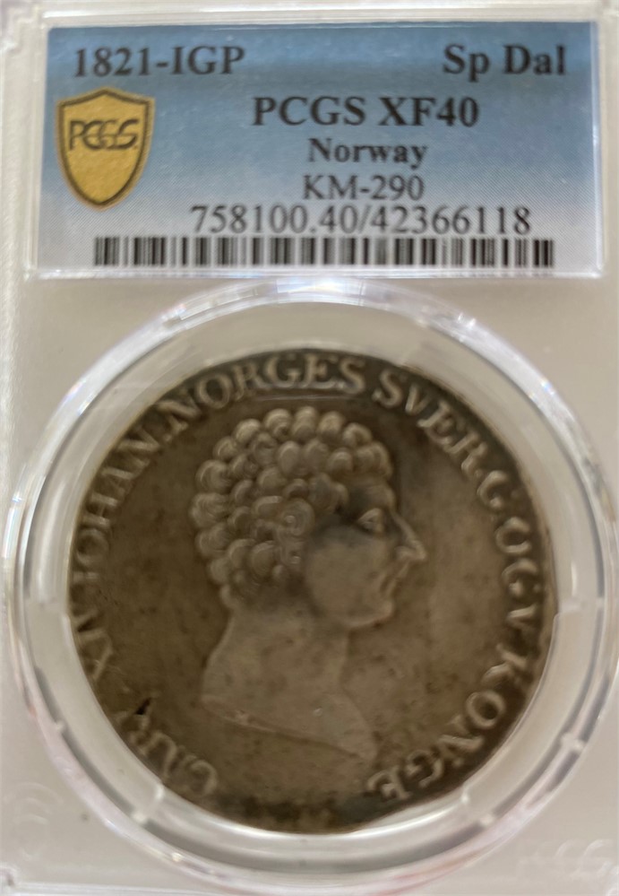 Speciedaler 1821 Carl XIV Johan. Kv.1+