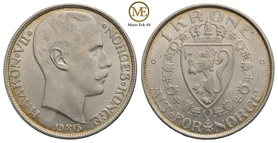 1 krone 1915 Haakon VII. Kv.0
