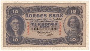 10 kroner 1943 D.7802905. Kv.0