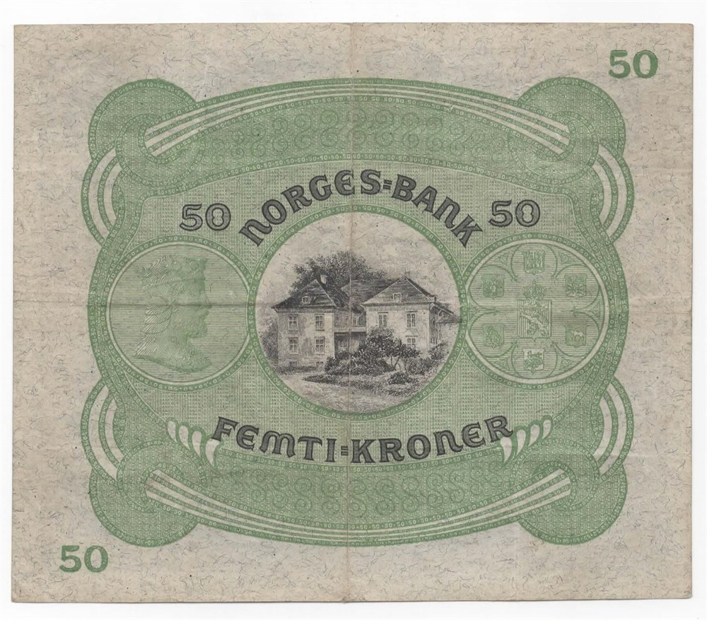 Norge 50 kroner 1917 A kv. 1/1-
