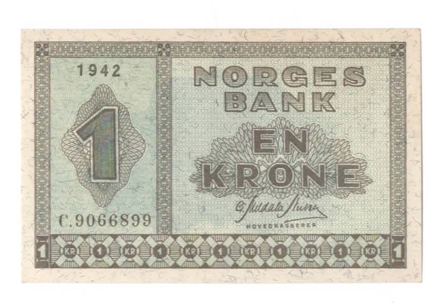 1 krone 1942 C kv. 0