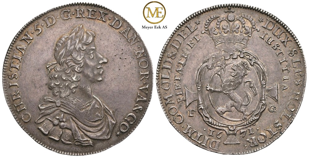Speciedaler 1671 Christian V. Kv.01