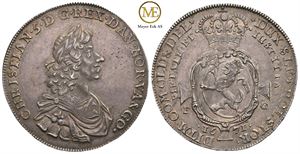 Speciedaler 1671 Christian V. Kv.01