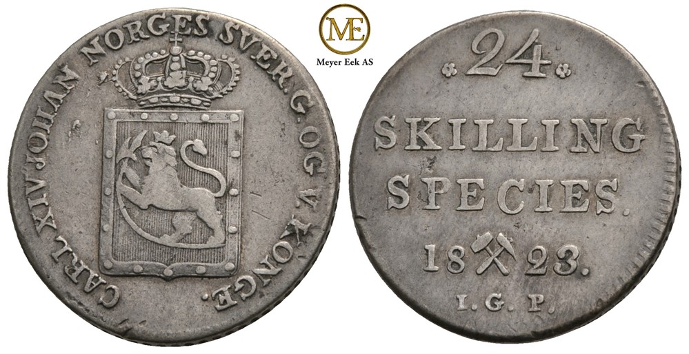 24 skilling 1823 Carl XIV Johan. Kv.1/1+