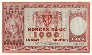 1000 kroner 1966 A.2640629. Kv.01