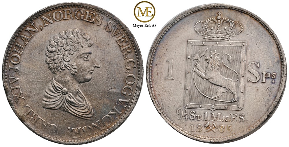 Speciedaler 1835 Carl XIV Johan. Kv.01