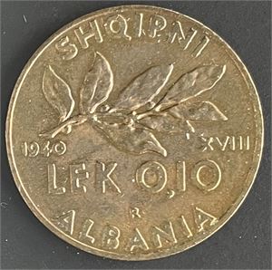 Albania 0,10 leke 1940 Kv.0/01