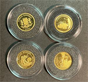 4 mini gullmynter proof til sammen 4,72 g 99,9 au