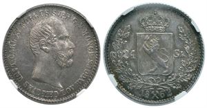 24 skilling 1862 Carl XV. MS 65. Kv.0