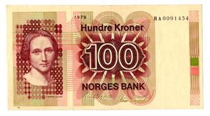 100 kroner 1979 HA erstatning