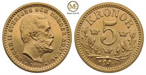 5 kroner 1901 Oscar II. Kv.0/01